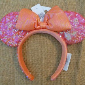 Disney Parks Coral Sequined Ear Headband